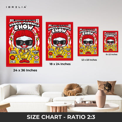 Ronald McDonald “Comic Edition” Pop Art Wall Frame – 4K Ultra Wrap Frame Wall Art in Pakistan | IBRELIA™ - IBRELIA