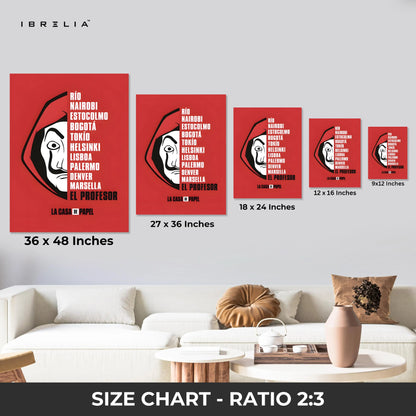 Money Heist La Casa De Papel 3 Panel 4K Ultra HD Wall Art in Pakistan | IBRELIA™ IBRELIA