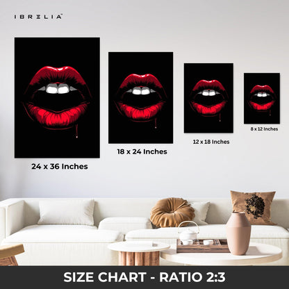 Vampire Lips Wall Frame | 4K Ultra Wrap Frame Wall Art in Pakistan | IBRELIA™ - IBRELIA