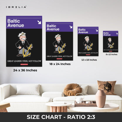 Monopoly “Baltic Avenue” Wall Art – Great Leaders Steer, Not Follow | IBRELIA™ - IBRELIA