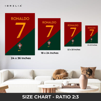Cristiano Ronaldo Portugal No. 7 Wall Frame | 4K Ultra Wrap Frame Wall Art in Pakistan | IBRELIA™ - IBRELIA