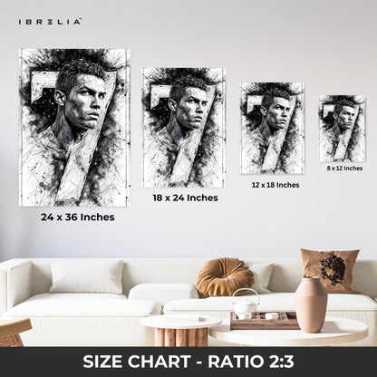 Cristiano Ronaldo “Sketch Edition” Wall Frame | 4K Ultra Wrap Frame Wall Art in Pakistan | IBRELIA™ - IBRELIA