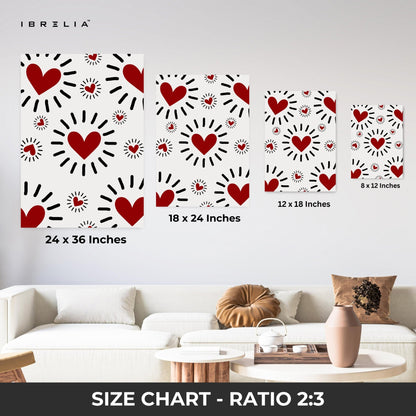 Love Burst Hearts Wall Frame | 4K Ultra Wrap Frame Wall Art in Pakistan | IBRELIA™ - IBRELIA