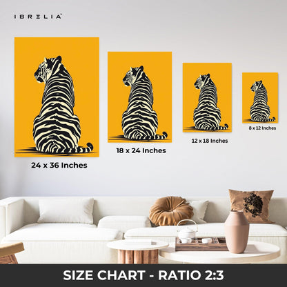 Golden Tiger Silhouette Wall Frame | 4K Ultra Wrap Frame Wall Art in Pakistan | IBRELIA™ - IBRELIA