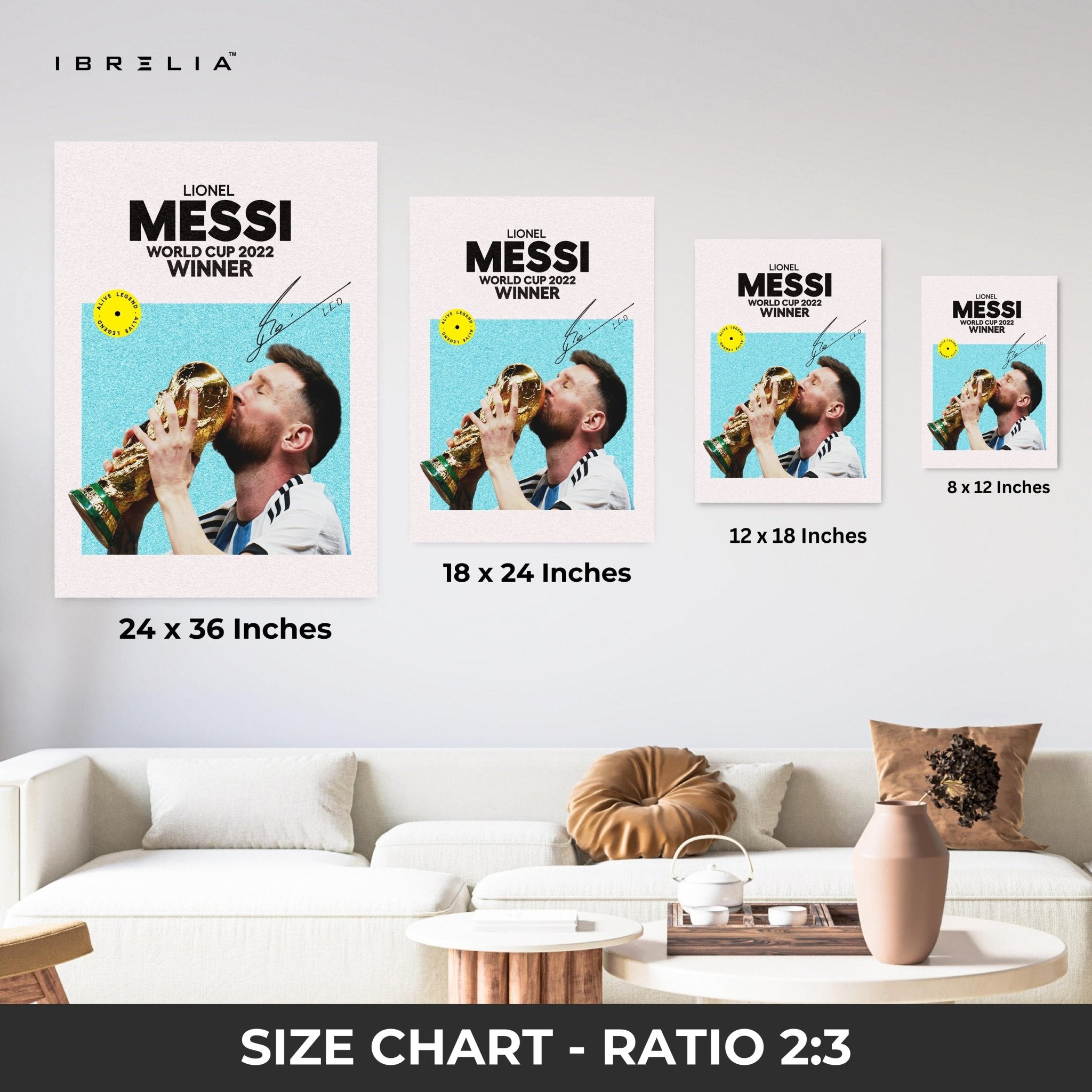 Lionel Messi Kissing the World Cup Trophy – 4K Ultra Wrap Frame Wall Art in Pakistan | IBRELIA™ - IBRELIA