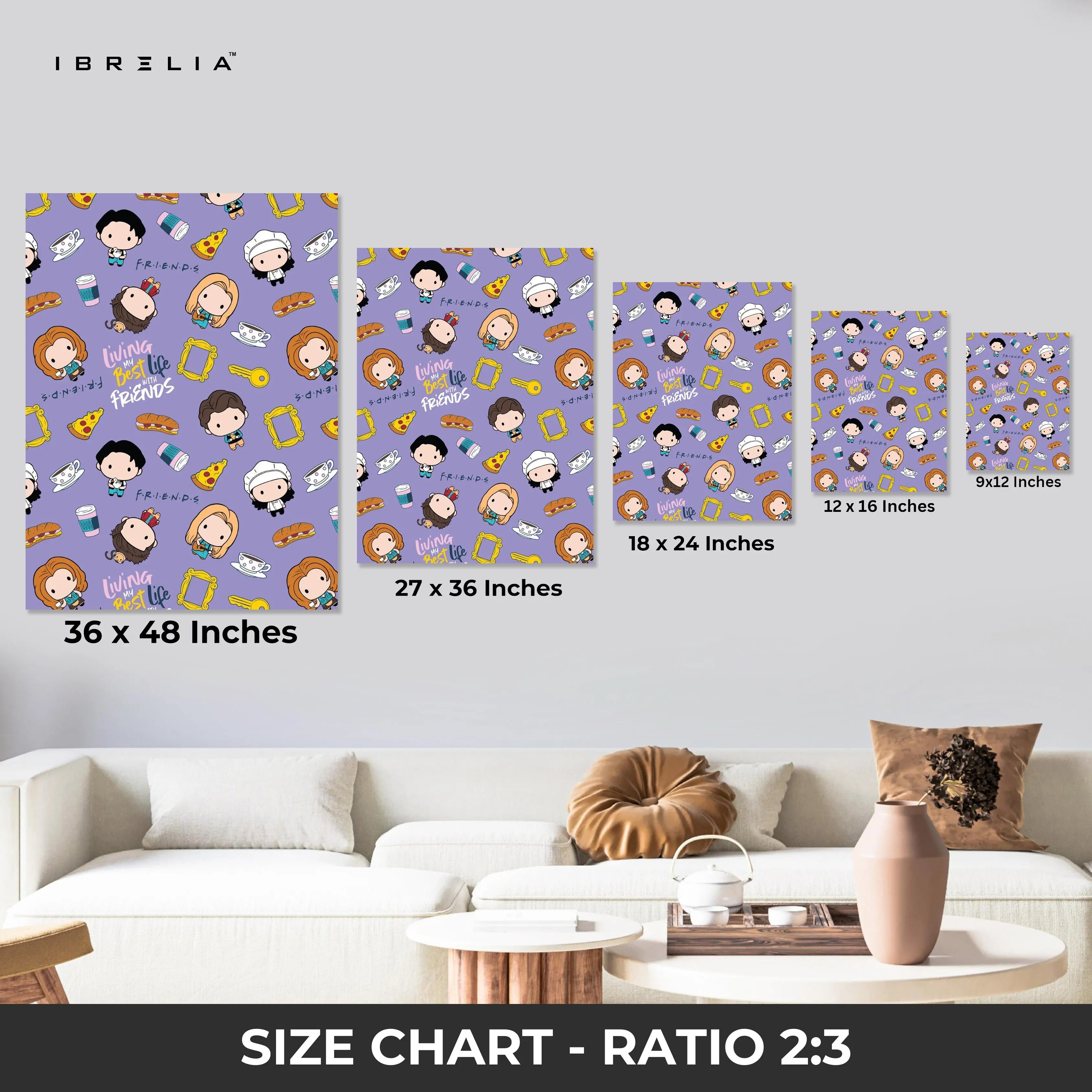 Friends TV Show Iconic Door Frame 3 Panel 4K Ultra HD Wall Art in Pakistan | IBRELIA™ IBRELIA