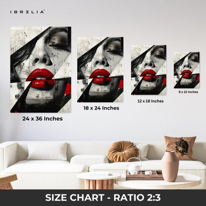 Red Lips Abstract Wall Frame | 4K Ultra Wrap Frame Wall Art in Pakistan | IBRELIA™ - IBRELIA