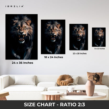 Roaring Lion 4K Ultra HD Wall Art in Pakistan | IBRELIA™ - IBRELIA