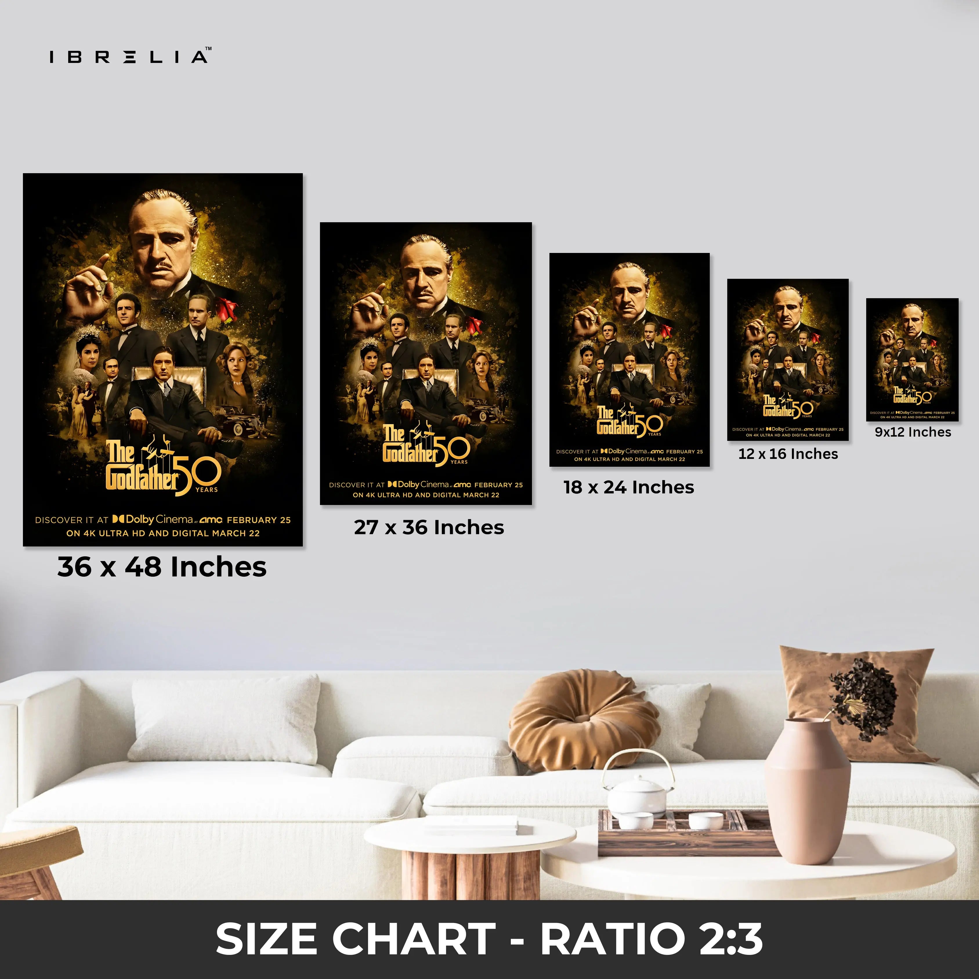 Mafia Classics Godfather Scarface Goodfellas 3 Panel 4K Ultra HD Wall Art in Pakistan | IBRELIA™ IBRELIA