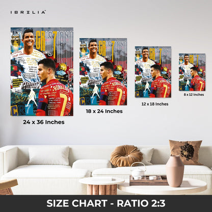 Cristiano Ronaldo “GOAT Legacy” 4K Wall Art in Pakistan | IBRELIA™ - IBRELIA