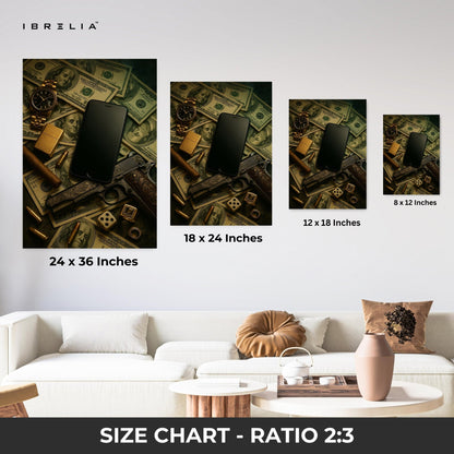 Power, Money & Luxury Wall Frame | 4K Ultra Wrap Frame Wall Art in Pakistan | IBRELIA™ - IBRELIA