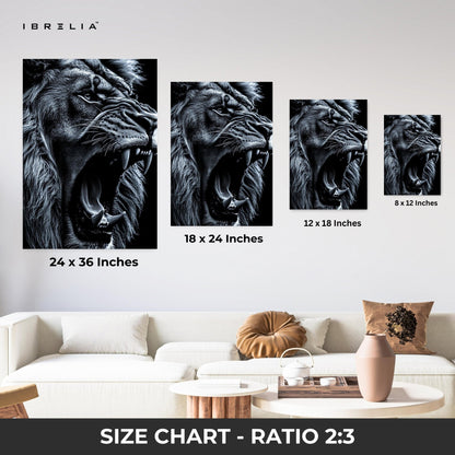 Roaring Lion Wall Frame | 4K Ultra Wrap Frame Wall Art in Pakistan | IBRELIA™ - IBRELIA