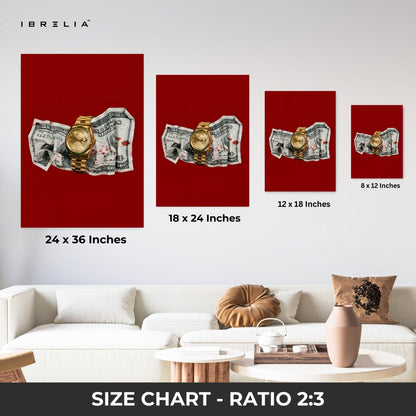 Golden Time Wall Art – Money x Luxury Edition | IBRELIA™ - IBRELIA