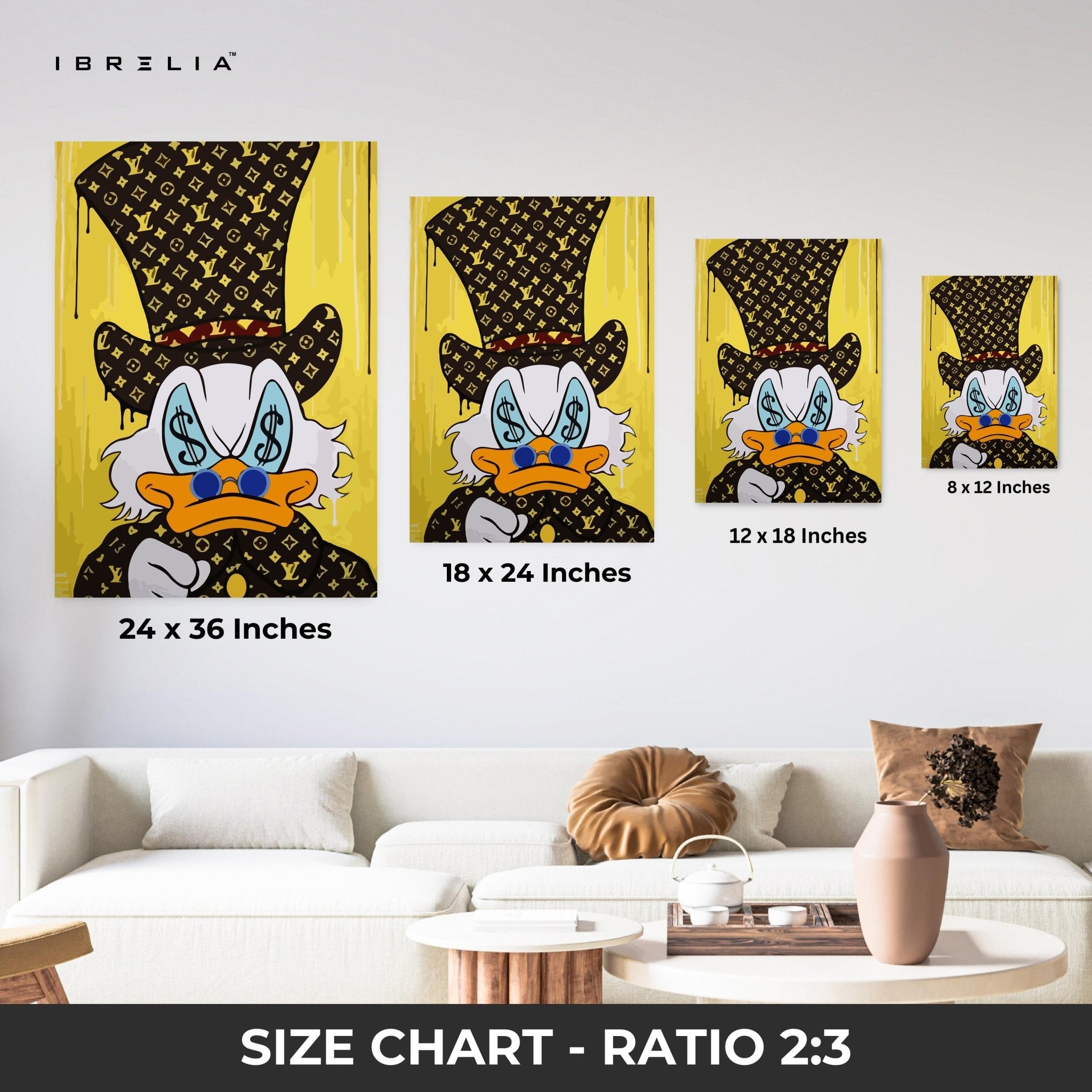 Rich Duck Louis Vuitton Drip – 4K Ultra Wrap Frame Wall Art in Pakistan | IBRELIA™ - IBRELIA
