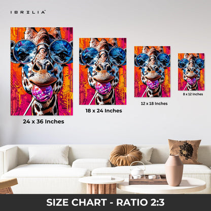 Graffiti Giraffe Wall Frame | 4K Ultra Wrap Frame Wall Art in Pakistan | IBRELIA™ - IBRELIA