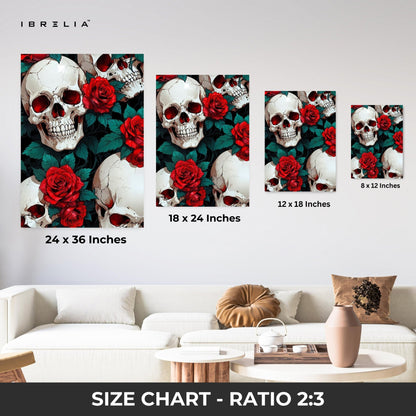 Skull & Roses Wall Frame | 4K Ultra Wrap Frame Wall Art in Pakistan | IBRELIA™ - IBRELIA