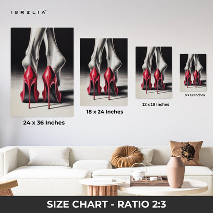 Red Heels Elegance Wall Frame | 4K Ultra Wrap Frame Wall Art in Pakistan | IBRELIA™ - IBRELIA