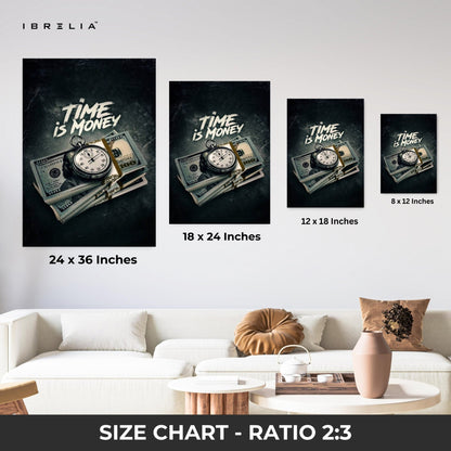 Time Is Money Wall Frame | 4K Ultra Wrap Frame Wall Art in Pakistan | IBRELIA™ - IBRELIA