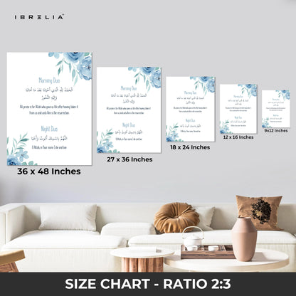 Morning Dua 4 Quls Ayat Al Kursi 3 Panel Islamic 4K Ultra HD Wall Art in Pakistan | IBRELIA™ IBRELIA