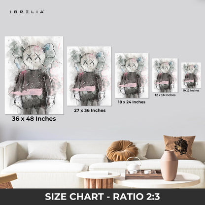 Abstract KAWS Graffiti Street Art 3 Panel 4K Ultra HD Wall Art in Pakistan | IBRELIA™ IBRELIA