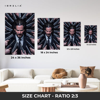 John Wick Surrounded by Guns 4K Ultra Wrap Frame Wall Art in Pakistan | IBRELIA™ - IBRELIA
