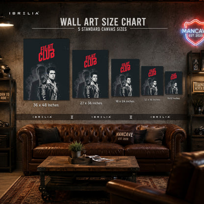 Fight Club Premium Canvas Wall Art – Tyler Durden Minimalist Movie Artwork | Cult Classic Cinema Decor | IBRELIA™