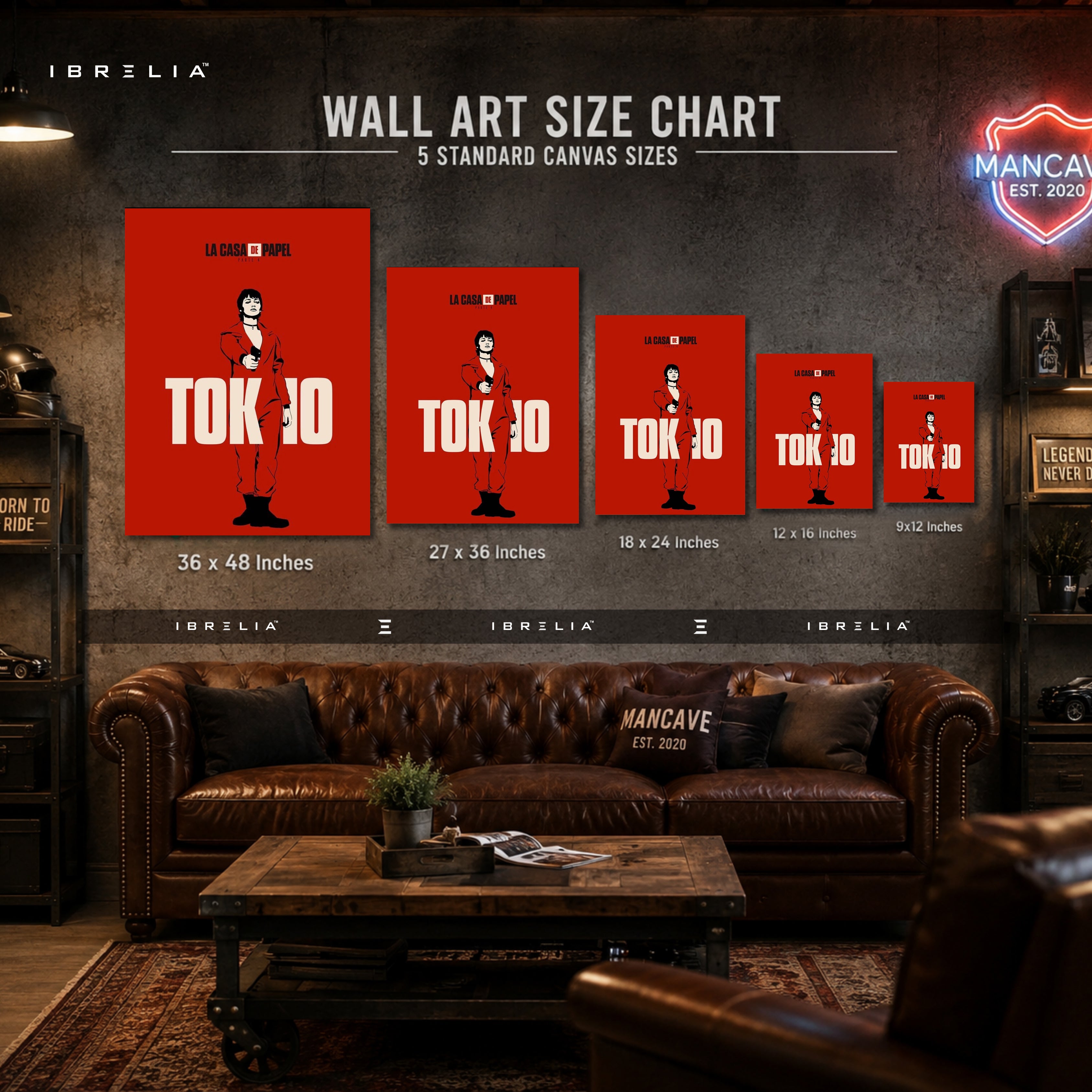 Tokyo Minimalist Premium Wall Art – La Casa de Papel (Money Heist) 4K Wrapped MDF Frame | IBRELIA™