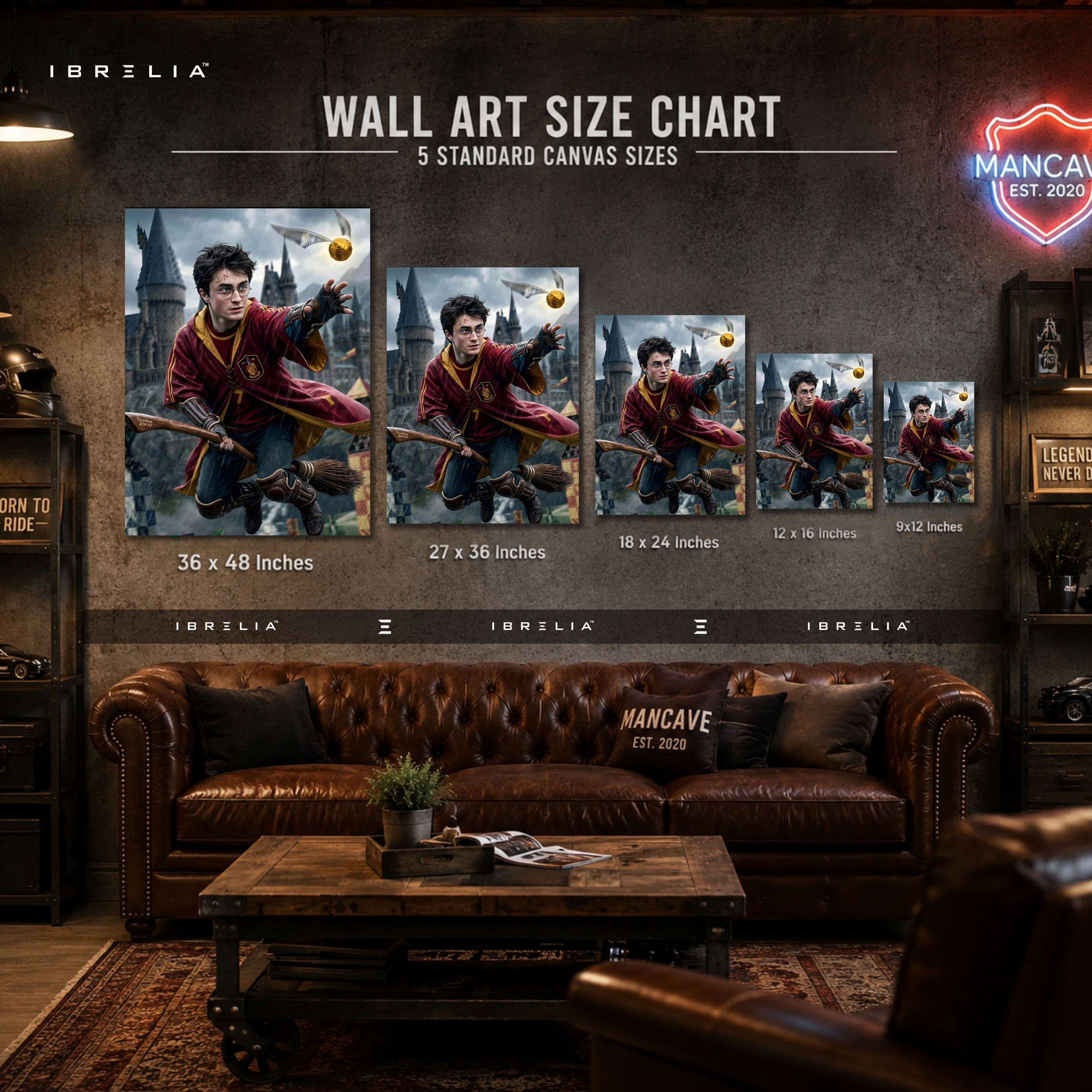 Harry Potter Golden Snitch Quidditch Wall Art – Premium Wrapped MDF Wall Decor | IBRELIA™