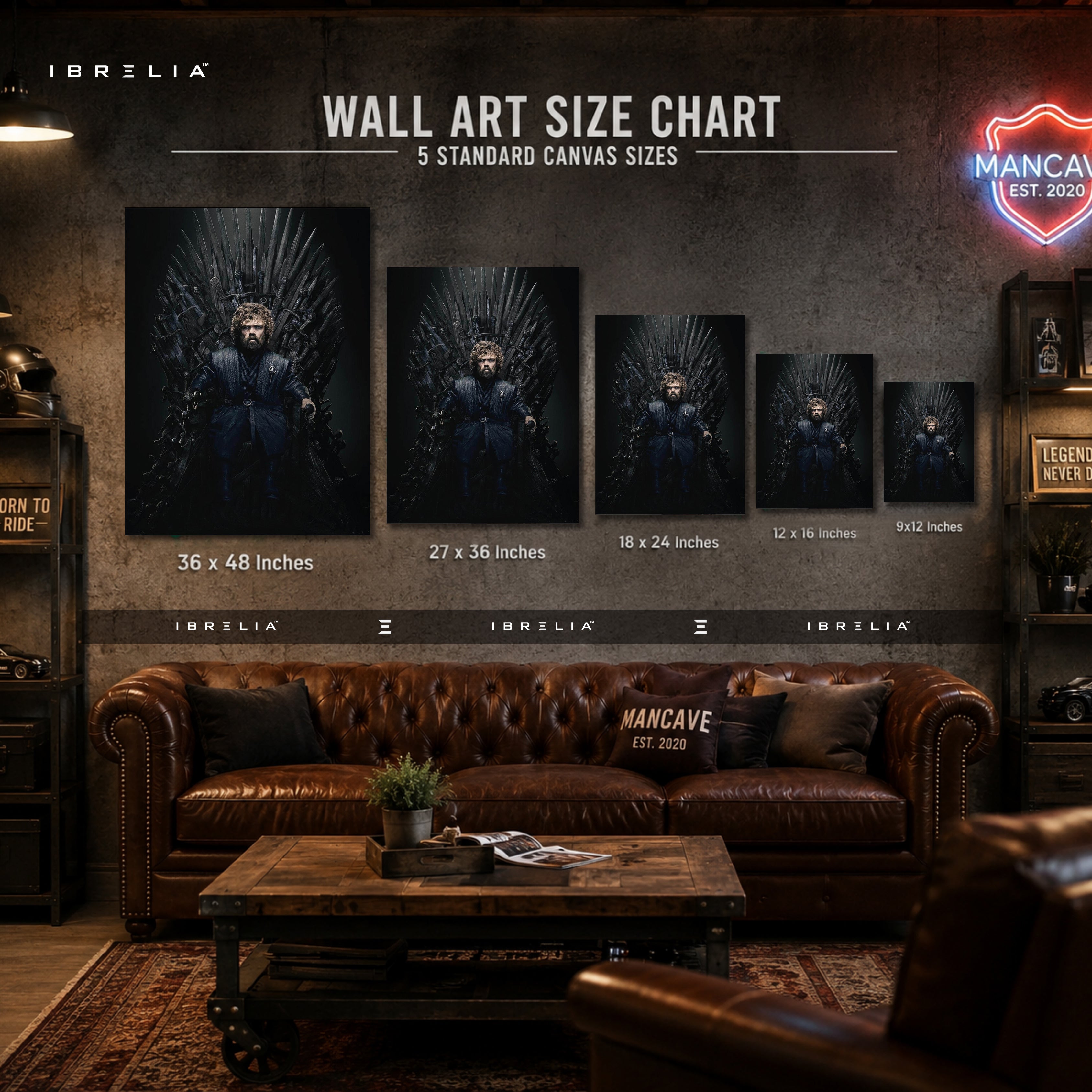 Tyrion Lannister Iron Throne Premium Wall Art – Game of Thrones 4K Wrapped MDF Frame | IBRELIA™