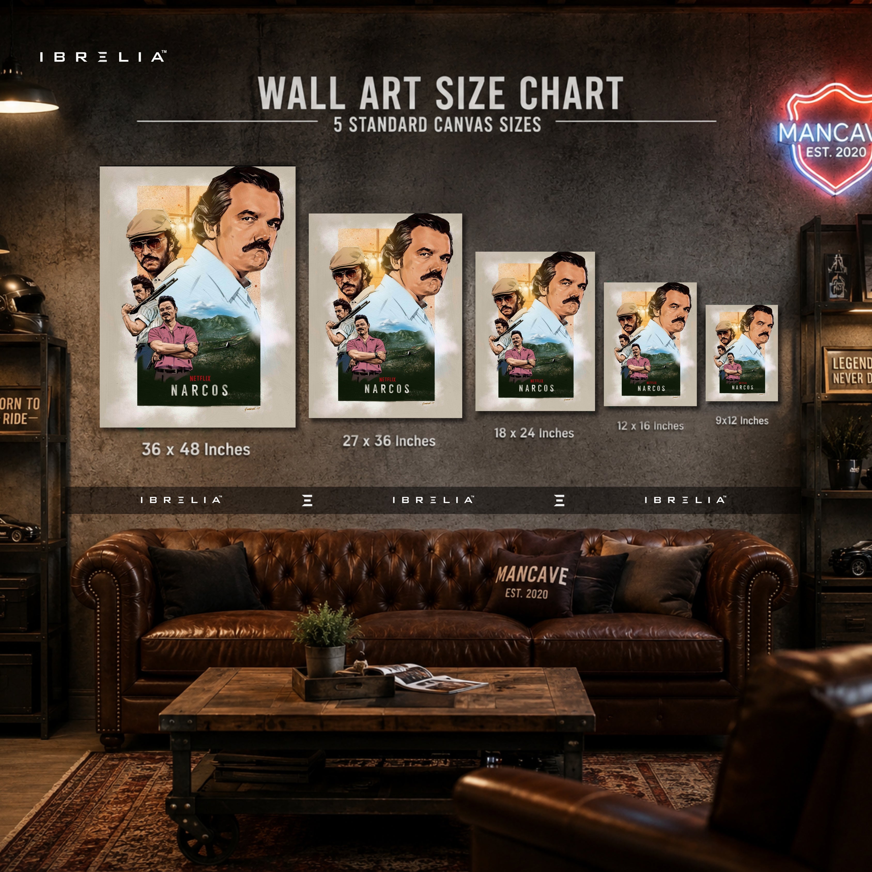 Narcos Pablo Escobar Premium Wall Art – Netflix Crime Series 4K Wrapped MDF Frame | IBRELIA™
