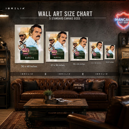 Narcos Pablo Escobar Premium Wall Art – Netflix Crime Series 4K Wrapped MDF Frame | IBRELIA™