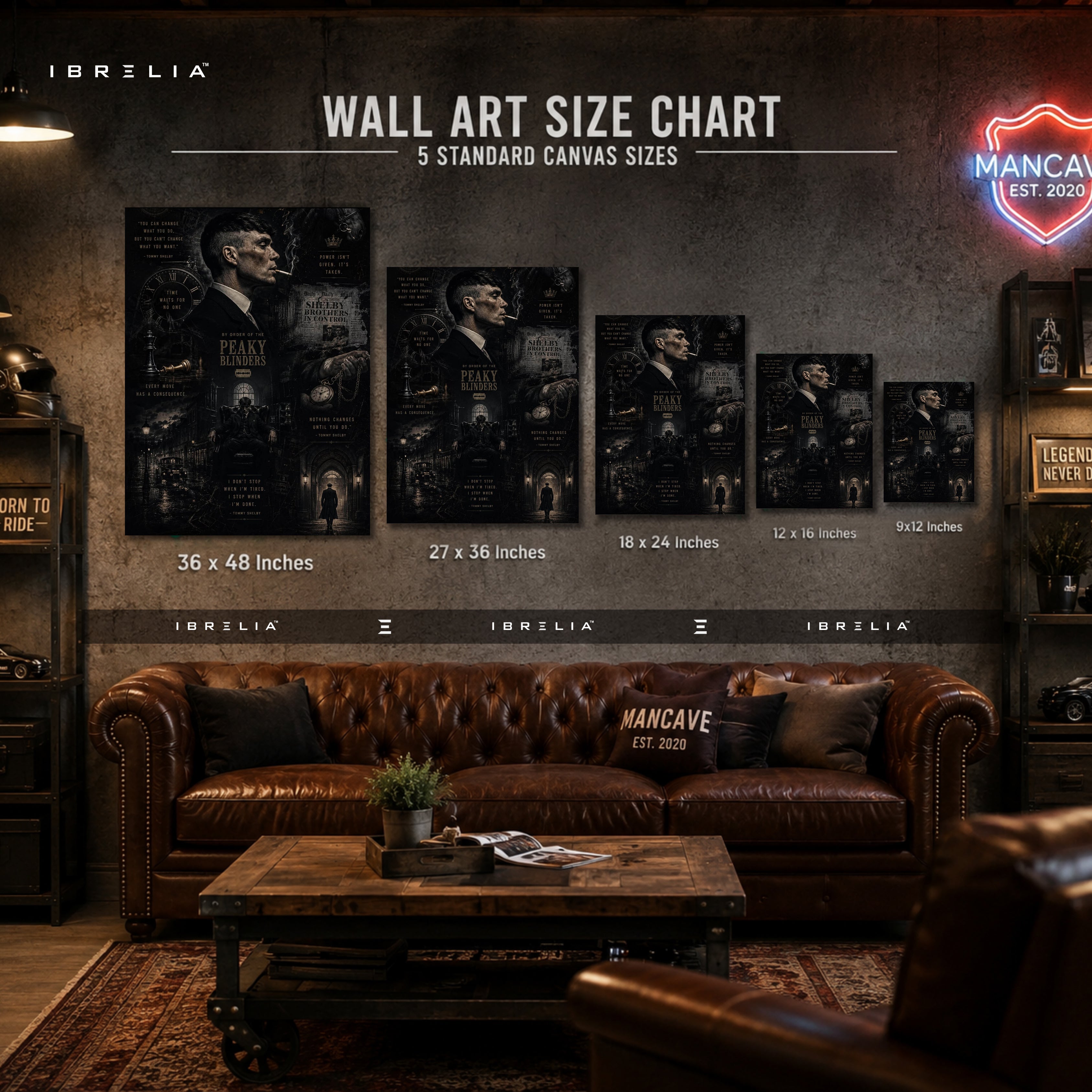 Thomas Shelby Vintage Collage Premium Wall Art – Peaky Blinders 4K Wrapped MDF Frame | IBRELIA™