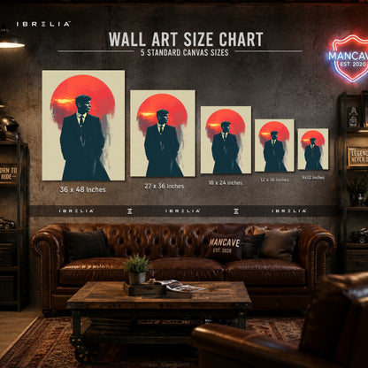 Thomas Shelby Minimalist Premium Wall Art – Peaky Blinders 4K Wrapped MDF Frame | IBRELIA™