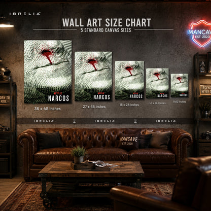 Narcos Fingerprint Premium Wall Art – Netflix Inspired Crime Series 4K Wrapped MDF Frame | IBRELIA™