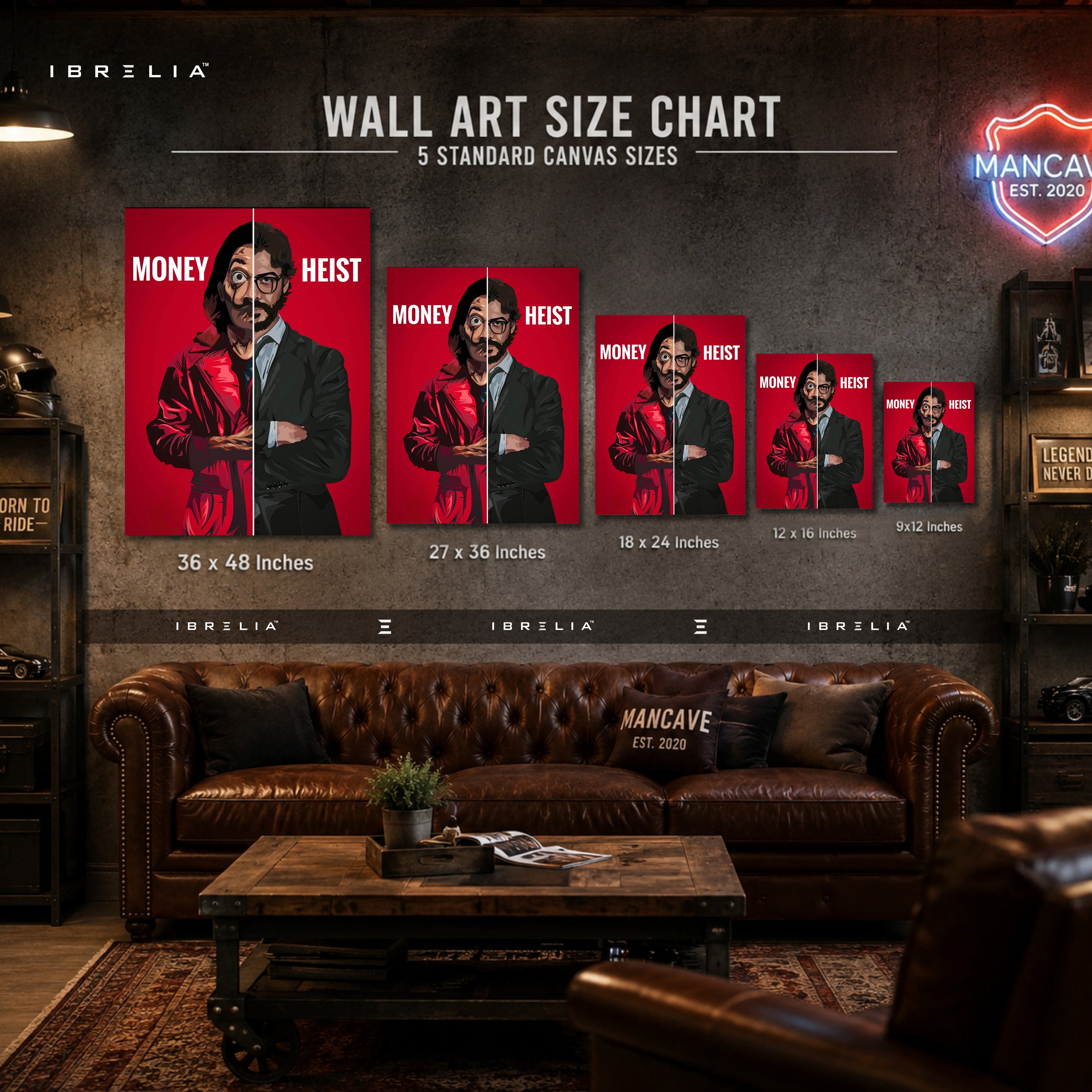 Money Heist Professor Split Premium Wall Art – La Casa de Papel 4K Wrapped MDF Frame | IBRELIA™