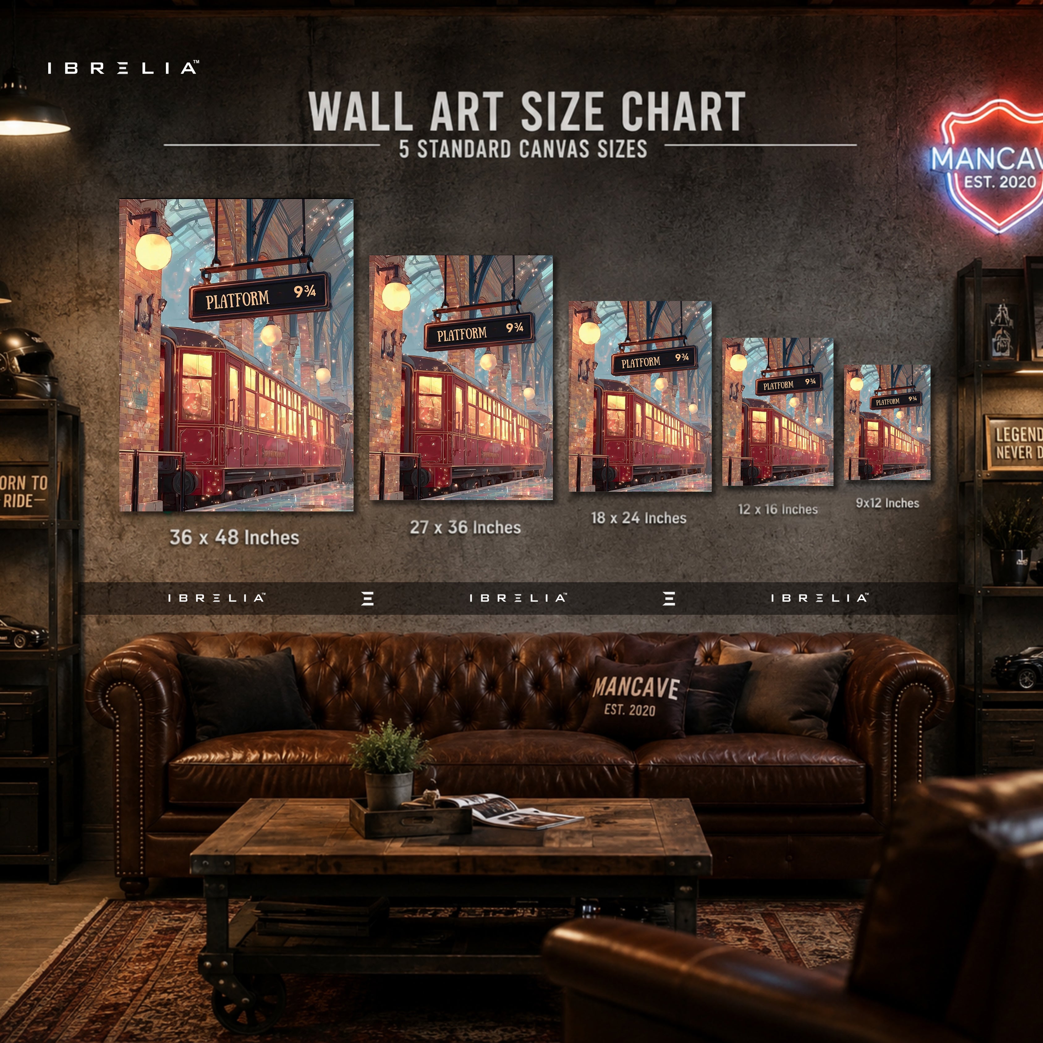 Harry Potter Platform 9¾ Wall Art – Hogwarts Express Premium Wrapped MDF Wall Decor | IBRELIA™