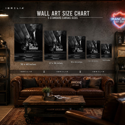The Godfather Chess Wall Art – Strategic Mafia Movie Poster Premium Wall Decor | IBRELIA™