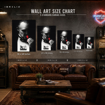 The Godfather Rose Wrapped Frame Wall Art | Cinematic Mafia Artwork | IBRELIA™