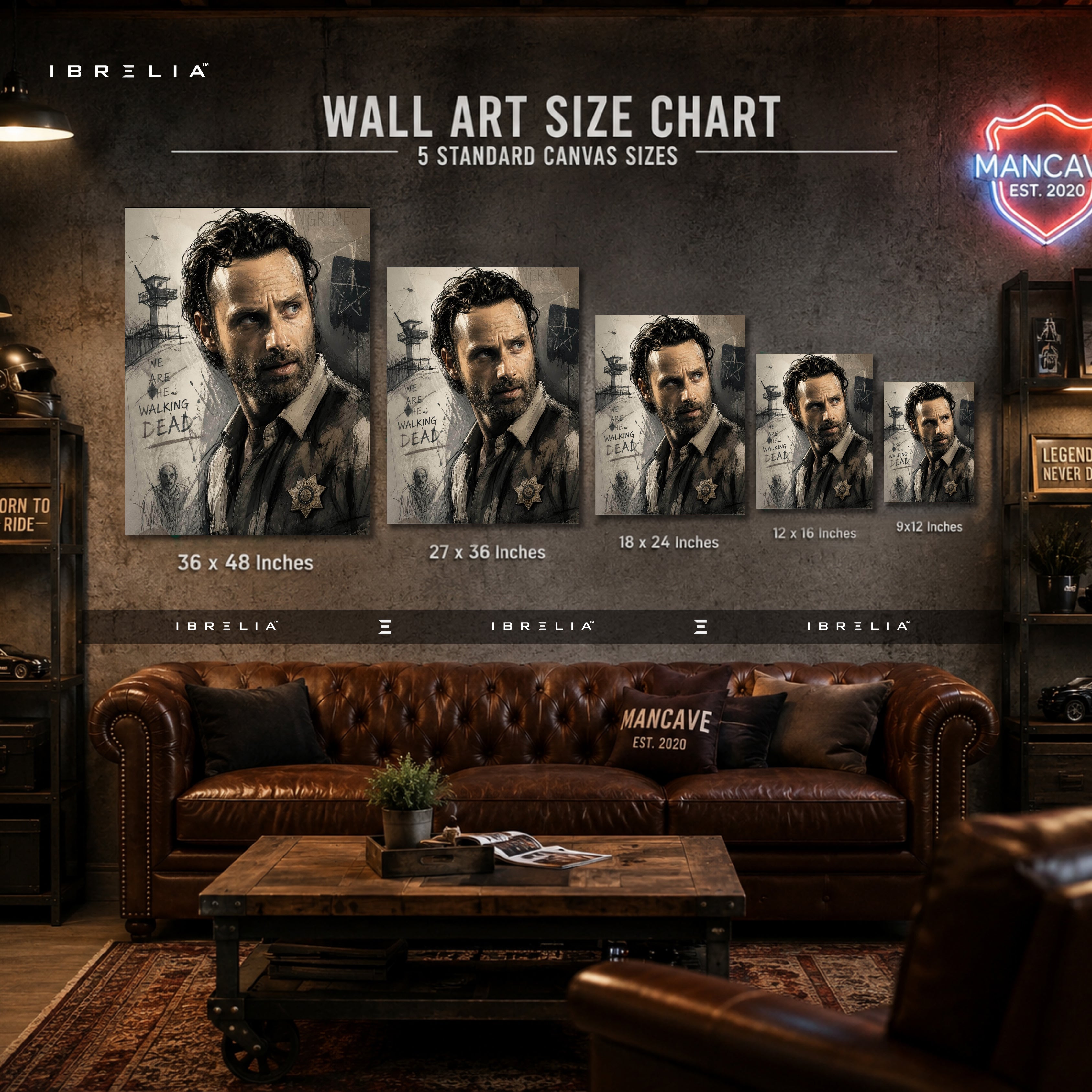 Rick Grimes Premium Wall Art – The Walking Dead 4K Wrapped MDF Frame | IBRELIA™