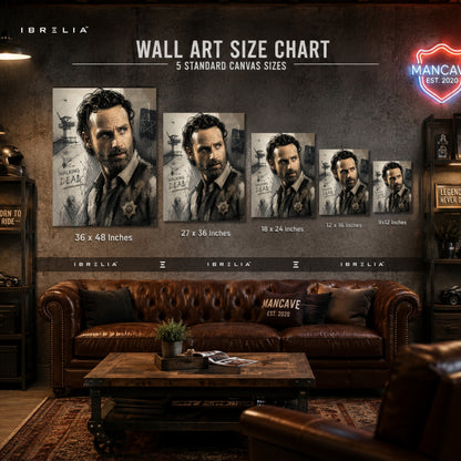 Rick Grimes Premium Wall Art – The Walking Dead 4K Wrapped MDF Frame | IBRELIA™