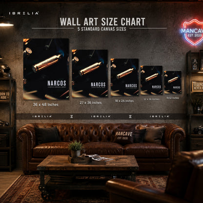 Narcos Pablo Escobar Bullet Premium Wall Art – Netflix Crime Series 4K Wrapped MDF Frame | IBRELIA™
