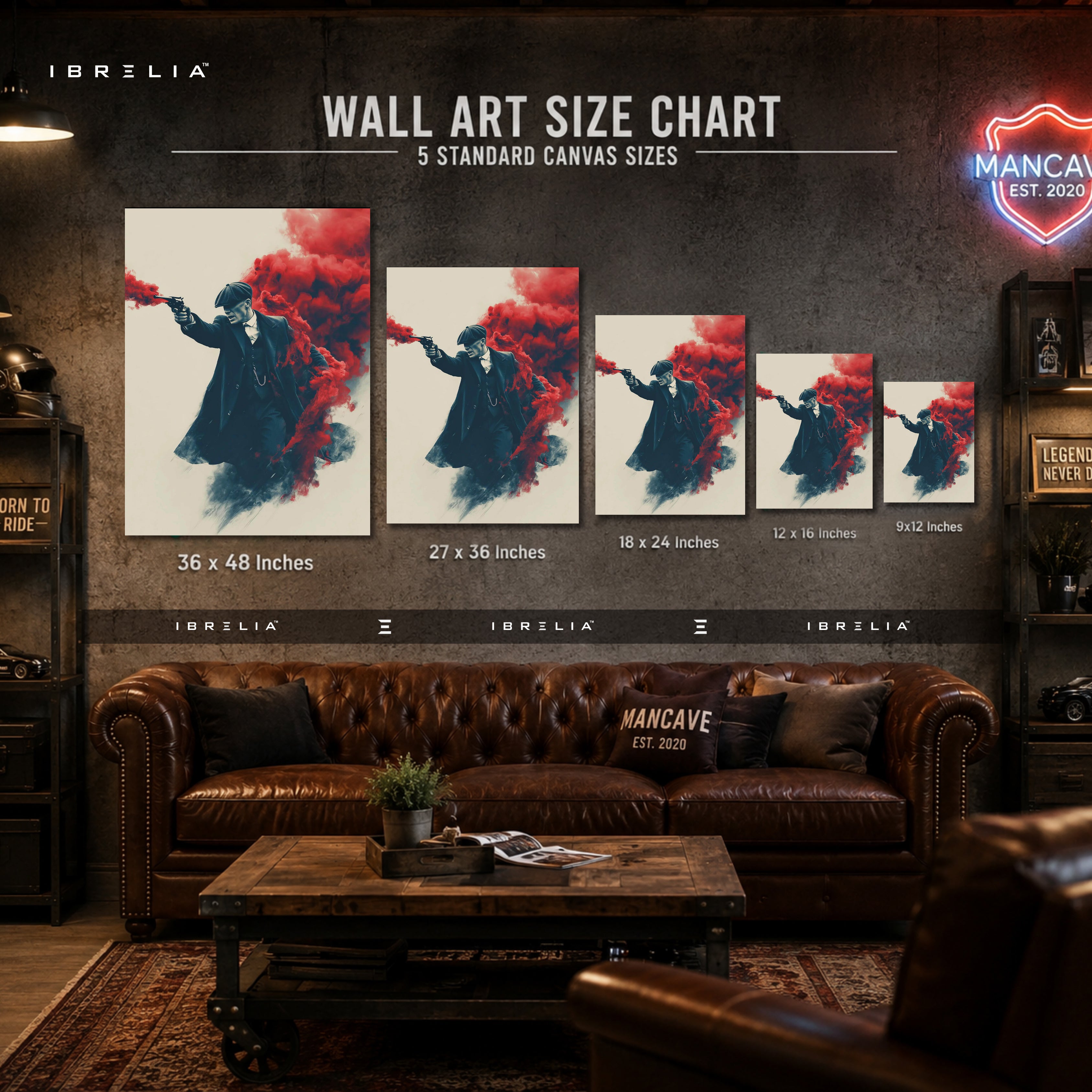 Thomas Shelby Smoke Gun Premium Wall Art – Peaky Blinders 4K Wrapped MDF Frame | IBRELIA™