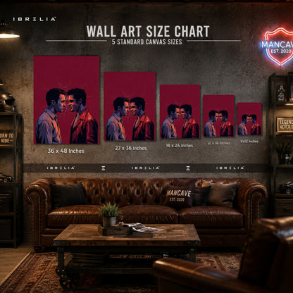 Split Personality Premium Canvas Wall Art – Fight Club Inspired Modern Movie Artwork | Tyler Durden Minimalist Canvas Decor | IBRELIA™