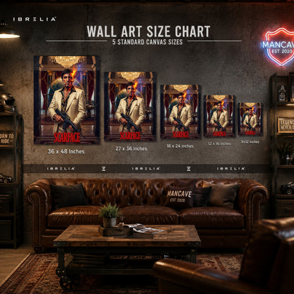 Scarface Movie Wall Art – Tony Montana Premium Wrapped MDF Wall Decor | IBRELIA™