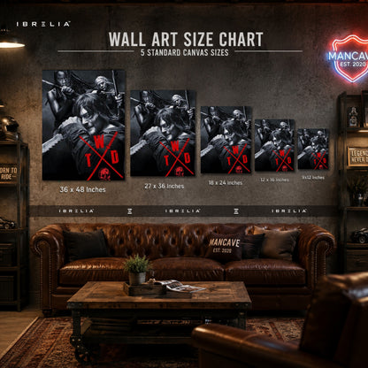 The Walking Dead Premium Wall Art – Daryl Dixon, Michonne & Carol 4K Wrapped MDF Frame | IBRELIA™