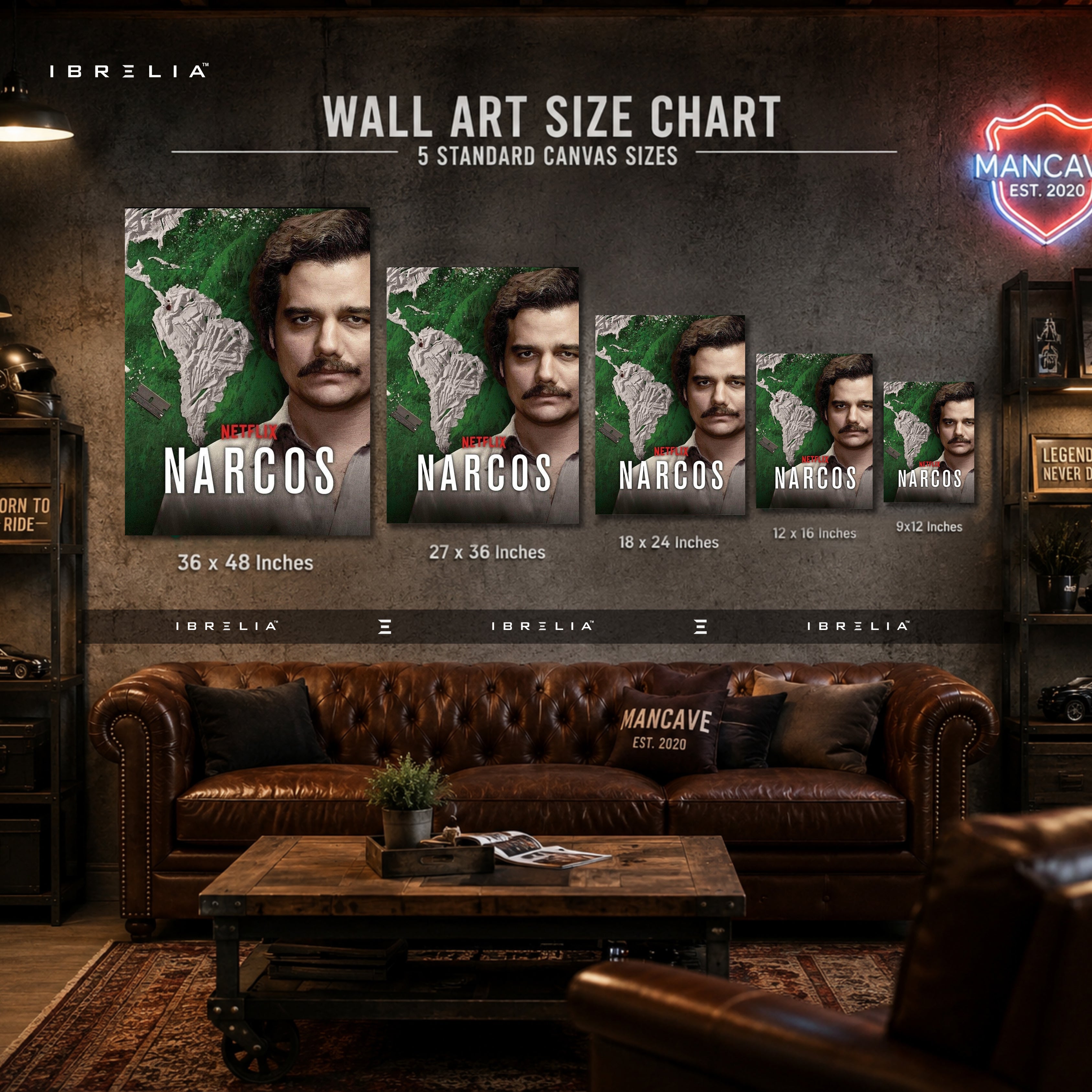 Narcos Pablo Escobar Premium Wall Art – Netflix Crime Series 4K Wrapped MDF Frame | IBRELIA™