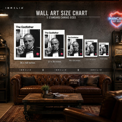 The Godfather Don Vito Corleone Wall Art – Classic Black & White Movie Poster | IBRELIA™