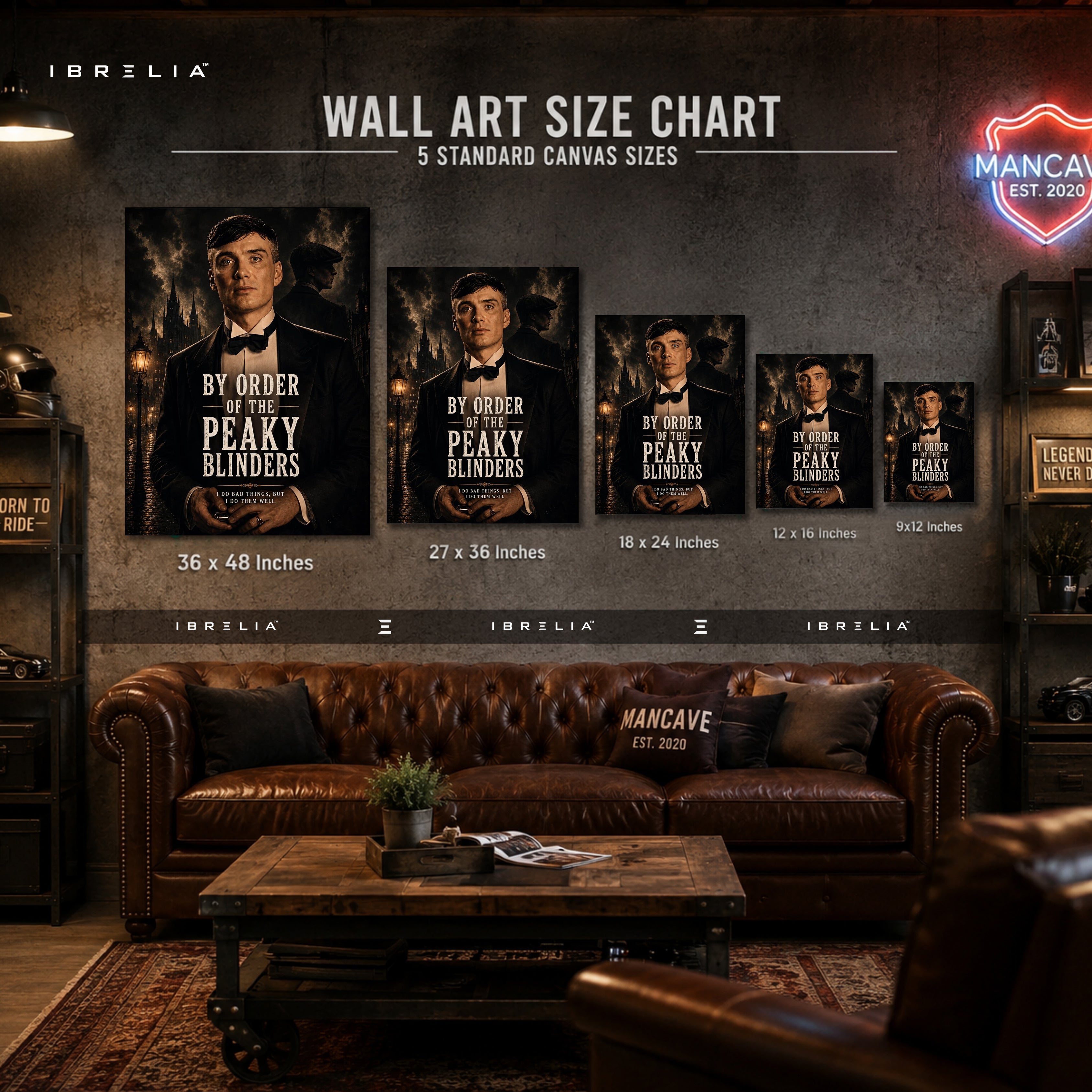 Peaky Blinders Thomas Shelby Premium Wall Art – By Order of the Peaky Blinders 4K Wrapped MDF Frame | IBRELIA™