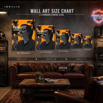 Pablo Escobar Premium Wall Art – Narcos Inspired Smoking Portrait 4K Wrapped MDF Frame | IBRELIA™