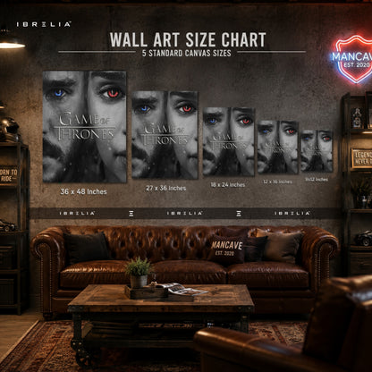 Game of Thrones Premium Wall Art – Jon Snow & Daenerys Targaryen 4K Wrapped MDF Frame | IBRELIA™